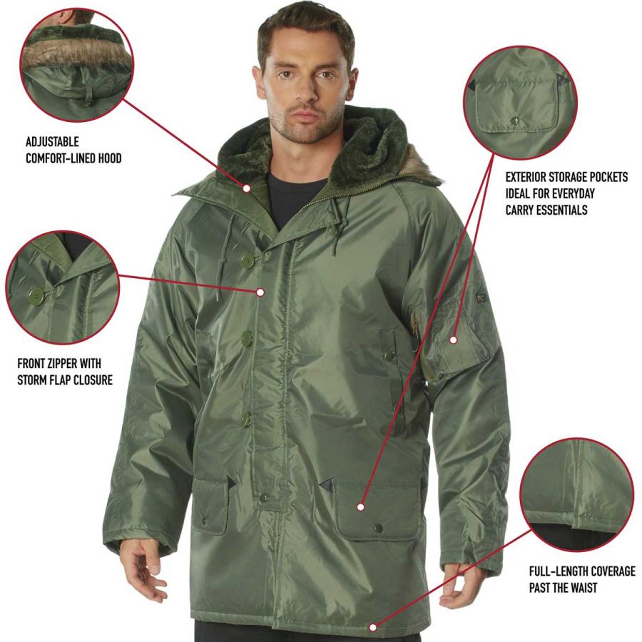 ROTHCO（ロスコ） 送料遼無料 N3Bフライトジャケット 完全防寒ファー付