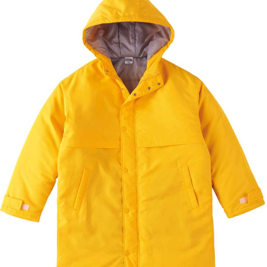 イエロー ロング丈 極め防寒 スタジアム ベンチコート フットボール