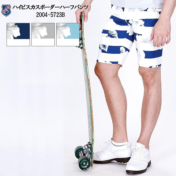 ゴルフ メンズウェア パンツ ショートパンツ ハーフパンツ スポーツウェア 大きいサイズ ハイビスカスボーダーハーフパンツ Efficace Homme エフィカスオム 04 5723b エフィカスオム 通販 Yahoo ショッピング
