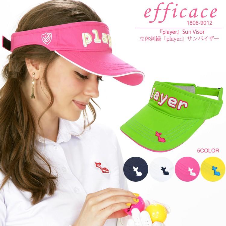レディースゴルフウェア 立体刺繍 ｐｌａｙｅｒサンバイザー 1806 9012 Efficace 通販 Yahoo ショッピング