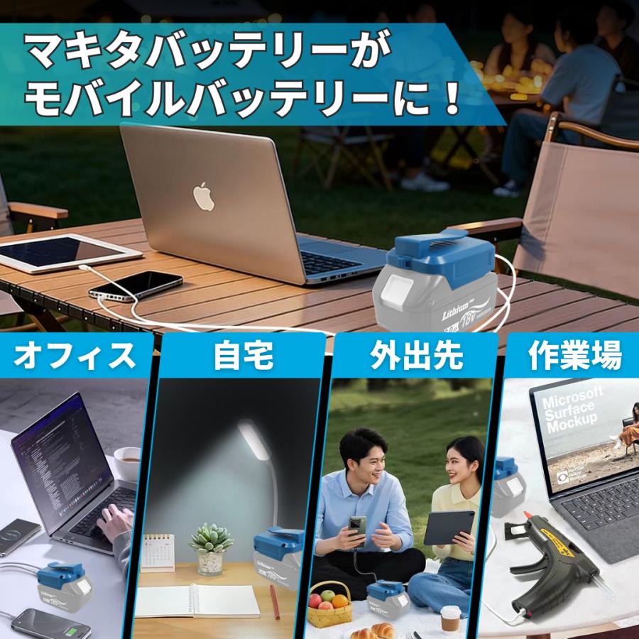 Longsafe マキタ 互換品 充電式 USBアダプター ADP05 アダプター USB