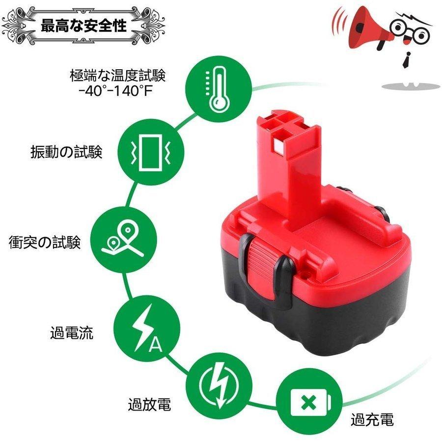 ボッシュ BOSCH 互換 バッテリー BAT038 14.4v 3.0Ah 3000mAh BAT040 BAT041 BAT140 BAT159 BH-1464N BH1464 YTB029 対応 　 (BAT038/2個)｜effort｜03