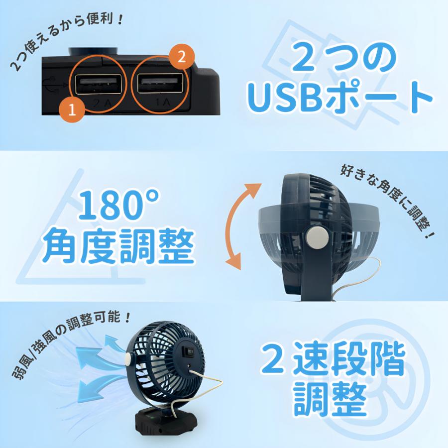 Longsafe マキタ 互換品 充電式 扇風機 卓上 ファン 静音 小型
