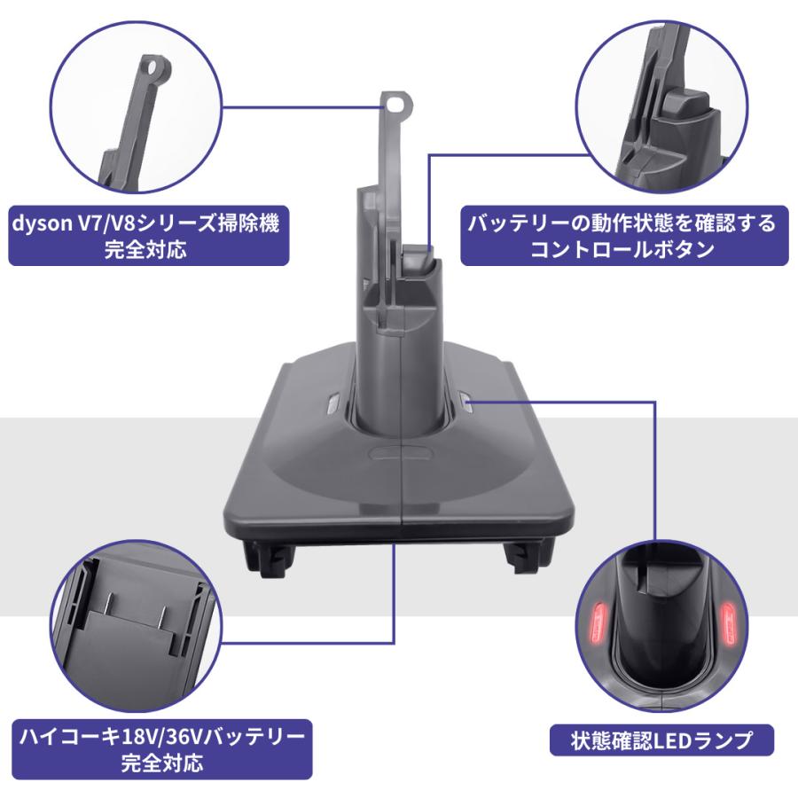 Longsafe ダイソン 互換 Dyson V7 V8 ハイコーキ HIKOKI 変換