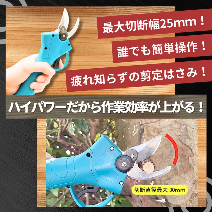 マキタ 互換品 電動剪定バサミ 充電式 18V 対応 コードレス はさみ ハサミ ブラシレスモーター SK5高炭素鋼 4段階調整 プロ仕様 ケース 付き (HAS01C-BL) | Longsafe | 03