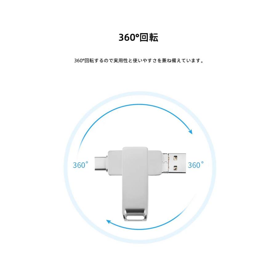 USBメモリ 256GB 4in1 USB3.0対応 iPhone Android タブレット PC 外付け フラッシュメモリ スマホ Type-C Lightning USB micro 小型 ポータブル｜effort｜13