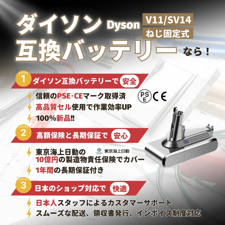 Dyson（ダイソン） 互換品 Dyson V11 SV14 互換 バッテリー 大容量