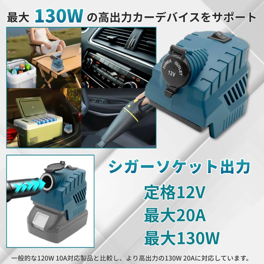 マキタ 互換 降圧コンバーター 18V→12V バッテリーアダプター 3in1 130W USB-A QC3.0/Type-C PD3.0 27W急速充電 スイッチ付 日本企業 Longsafe (VCA02) | Longsafe | 03