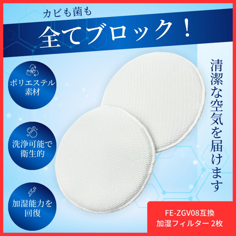 FE-ZGV08互換品 フィルター 加湿空気清浄機 ポリエステル素材 洗浄可能