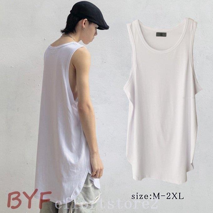 ファッション 組み合わせ自由自在 メンズタンクトップ無地ロングタンクトップレイヤード重ね着インナースリット入りロング丈サーマルカットオフゆったりtシャツトップス夏 6h8zptaqj6 Tritop Com Br