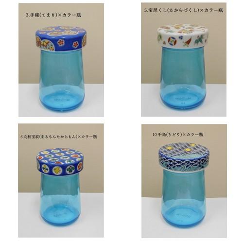 1000ml 目盛り耐熱ガラス瓶 青いキャップ 目盛り付き　10個セット SIMAX ねじ口瓶 10L / ストレージボトル / メディウム瓶 青キャップ