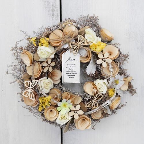 リース 玄関 ナチュラルリース M P付クラシカルスプリング 3932-B