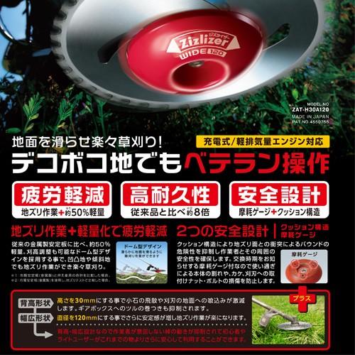 ジズライザーワイド120 ZAT-H30A120 農業 農作業 除草 チップソー 安定板 草刈 刈払 雑草 刈払機 園芸 カッター 砂利 田 石 傾斜 北村製作所 三冨D|efiluz|02