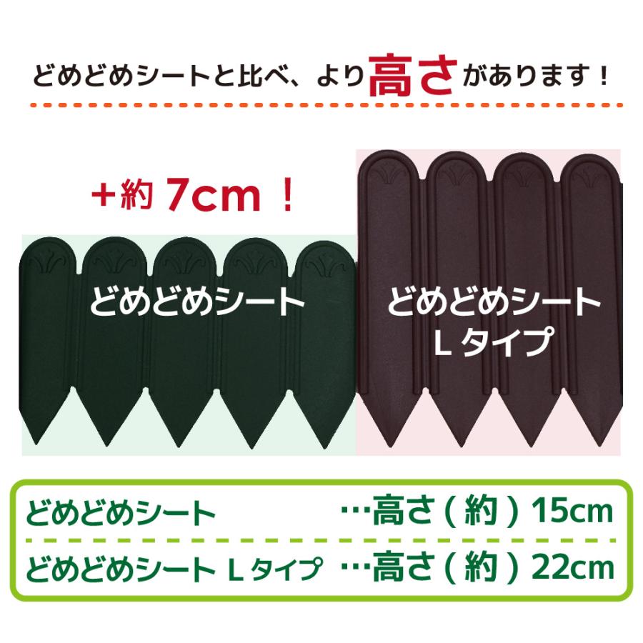 1個 どめどめシート Lタイプ 黒 高さ22cm×長さ3ｍ×厚さ7.5mm 花壇の縁に 芝生の根止めに おしゃれ 園芸 第一ビニール 金TD｜efiluz｜05