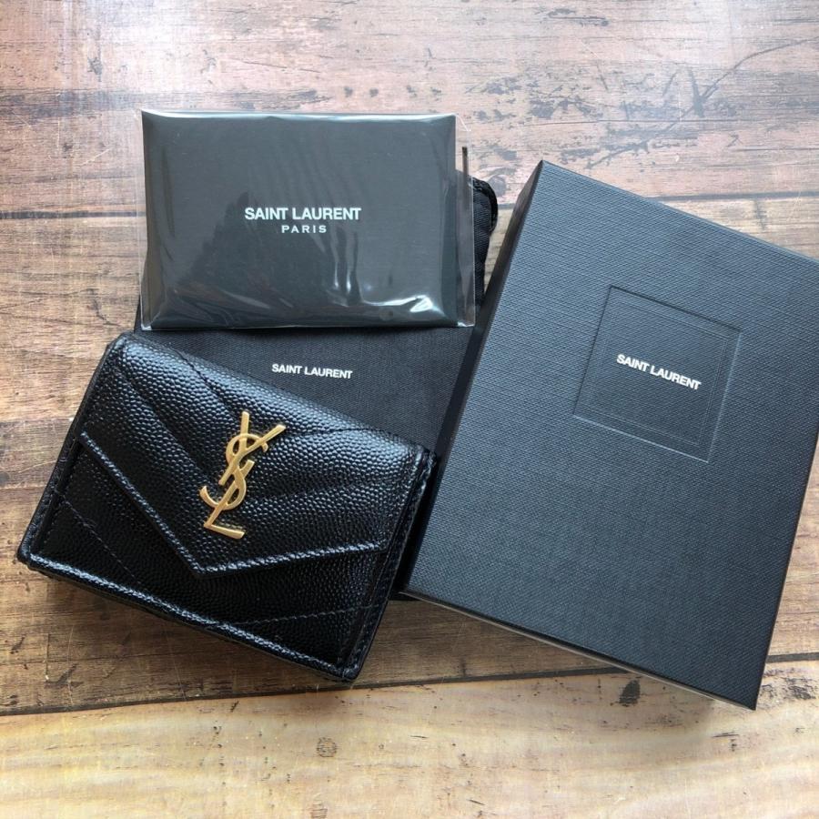 SAINT LAURENT サンローラン モノグラム コンパクト 3つ折り財布-