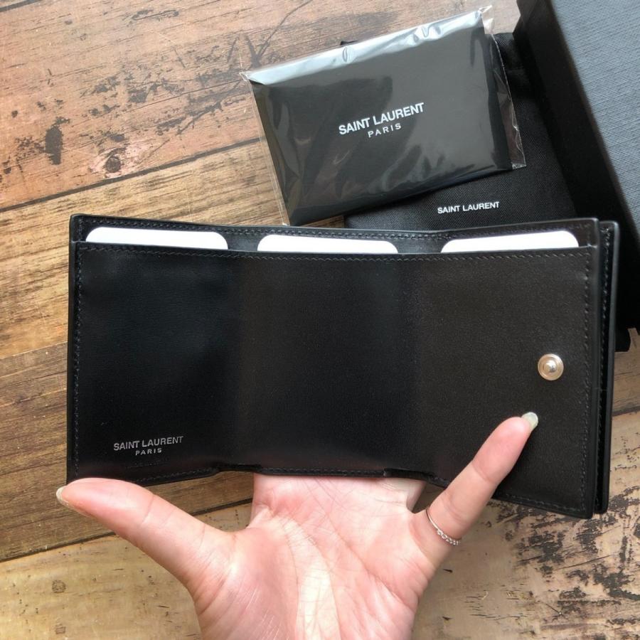 専用出品 新品 Saint Laurent ロゴ カーフレザー 三つ折り財布 【ZY6640542217】(23333円)