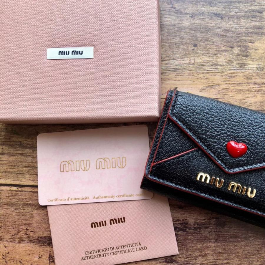 あす楽対応 新品 ミュウミュウ Miumiu マドラス 三つ折り財布 レター 財布