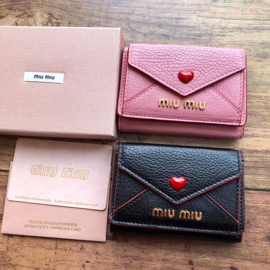 あす楽対応 新品 ミュウミュウ Miumiu マドラス 三つ折り財布 レター 財布