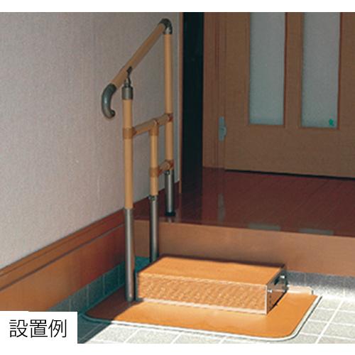 【２点セット】 あがりかまち用たちあっぷ 片手すりステップ台付き CKE-02（ヤザキ） 【WSO1122740727】(39450円)