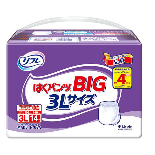 リフレ はくパンツ BIG 3L 14枚×６袋セット リフレ はくパンツ （ケース販売）リフレ BIG 14枚入／3Lサイズ