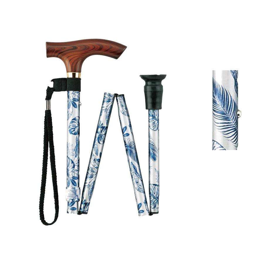 マキテック スマイルステッキ（折りたたみステッキ・細身）／青リーフ