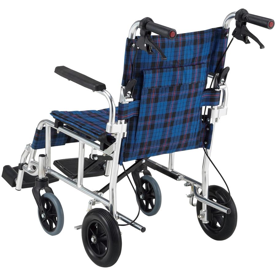 コンパクト車いす PIRO＋（ピロプラス）PR-30NC／ネイビーチェック（マキテック）介助式車いす 小型タイプ_2