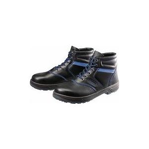 シモン　安全靴　編上靴　ＳＬ２２−ＢＬ黒／ブルー　２４．０ｃｍ　ＳＬ２２ＢＬ２４．０