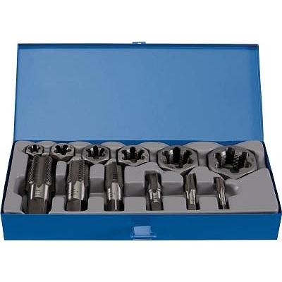 TRUSCO 管用タップ、六角サラエナットダイスPTねじセット THDTPTSET