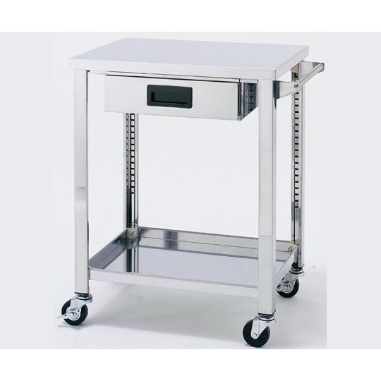 1-2720-01 ステンレス製ワゴン 600×450×800mm 2段 引出し付