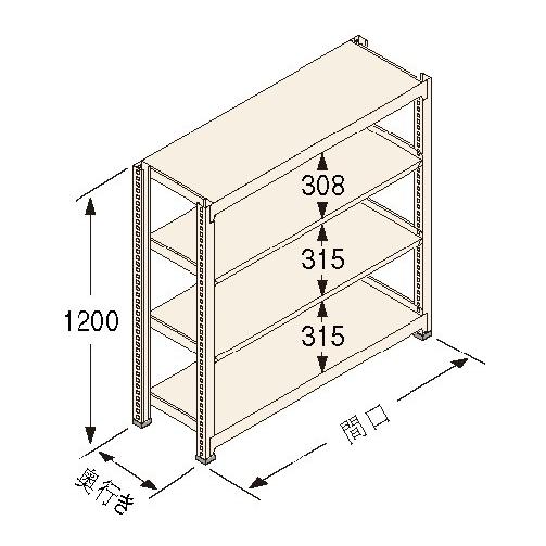 扶桑金属工業(株) 中量ラック Kタイプ150KG GSN-K1215C4R