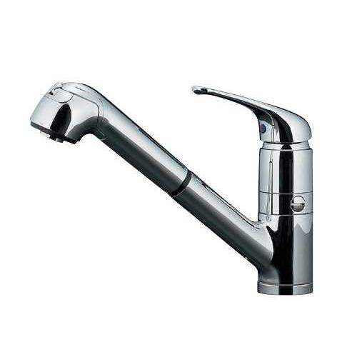 カクダイ シングルレバー引出し混合栓(分水孔つき) 118-038