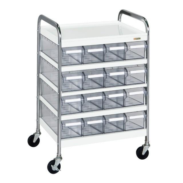 サカエ CSワゴン透明ボックス付 CSC-16T