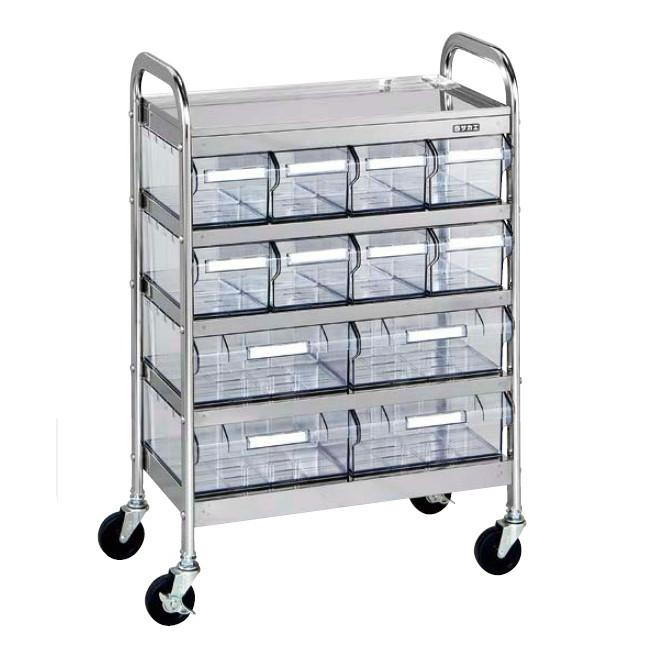 サカエ CSワゴン透明ボックス付 CSC-84RSU