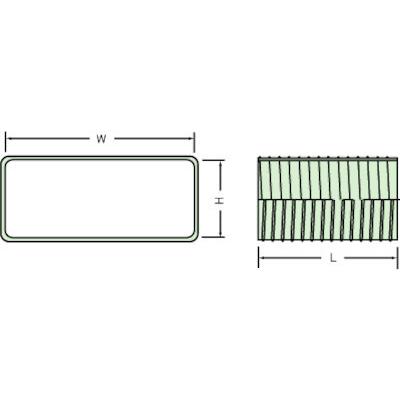 タイロン 吸排気用ダクト アルミダクト(角タイプ) SQAF型 クリップタイプ カット品 325φ×1m H=155 W=380(受注生産品)｜egaos｜02