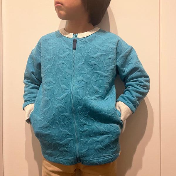 HAKKA KIDS（ハッカキッズ） 恐竜ジャガードジップカーディガン 