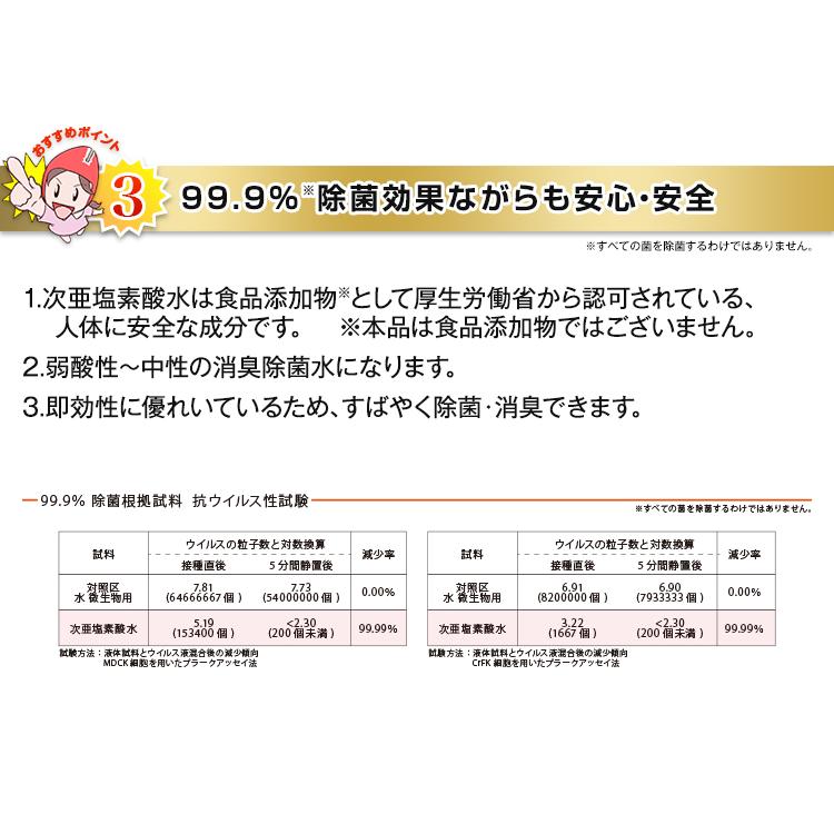 【メール便】スプレー用除菌水500ml 500本分！弱酸性次亜塩素酸水生成用粉末 除菌消臭水の素 【送料無料】｜egaotakumi｜11