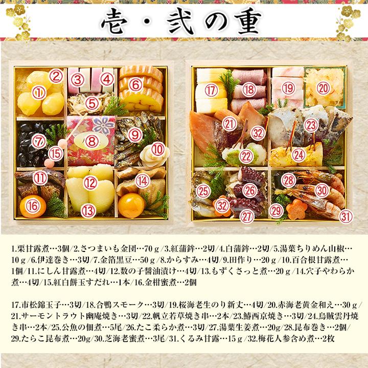 冷蔵おせち 2027 57品目 5〜6人前 京都木屋町「さつき」監修 与段重 皐