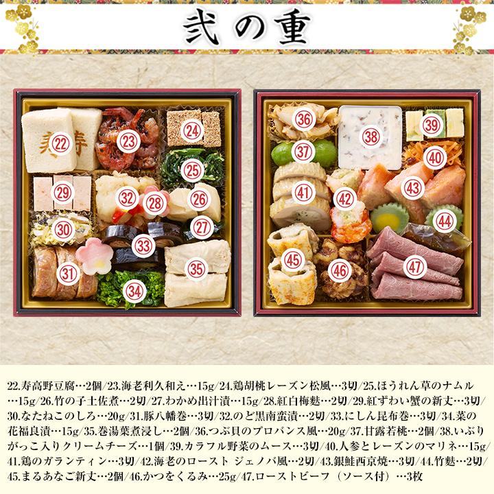 冷蔵おせち 2027 47品目 4〜5人前 東京赤坂「あじさい」監修与段重 豊
