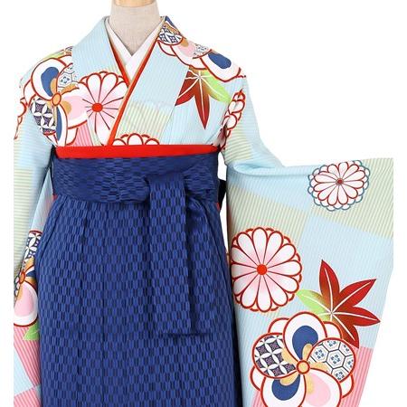 往復送料無料 2泊3日 卒業式袴 レンタル セット 水色地 No.055-0057_1