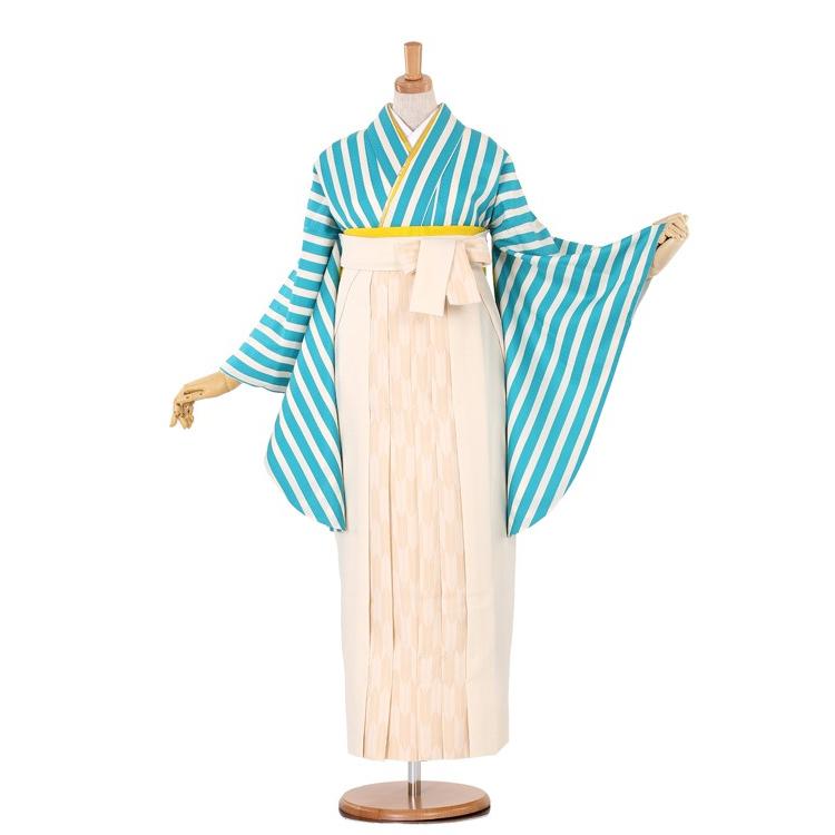 往復送料無料 2泊3日 卒業式袴 レンタル セット 水色地 No.055-0099