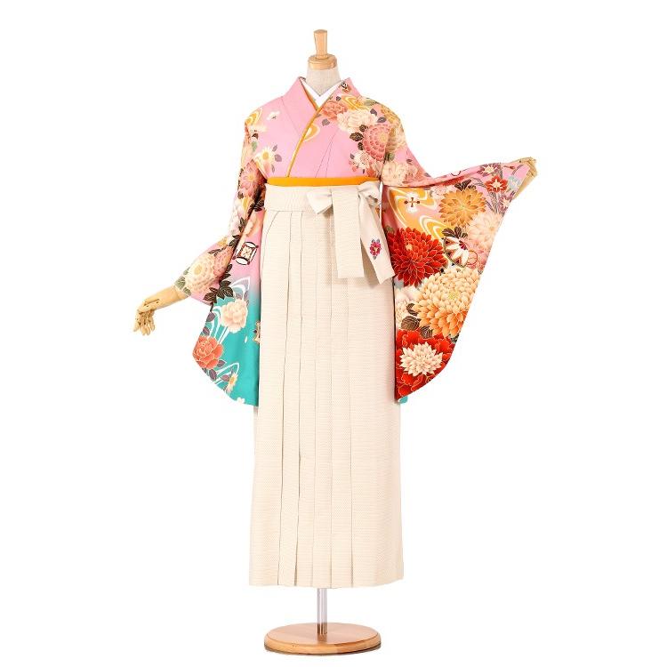 往復送料無料 2泊3日 卒業式袴 レンタル セット ピンク地 No.055-0174-M/L/2L