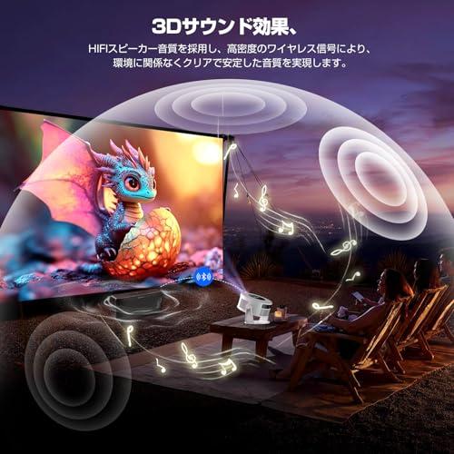 Philoent プロジェクター 家庭用 小型 1080P 8K対応＆HDR高