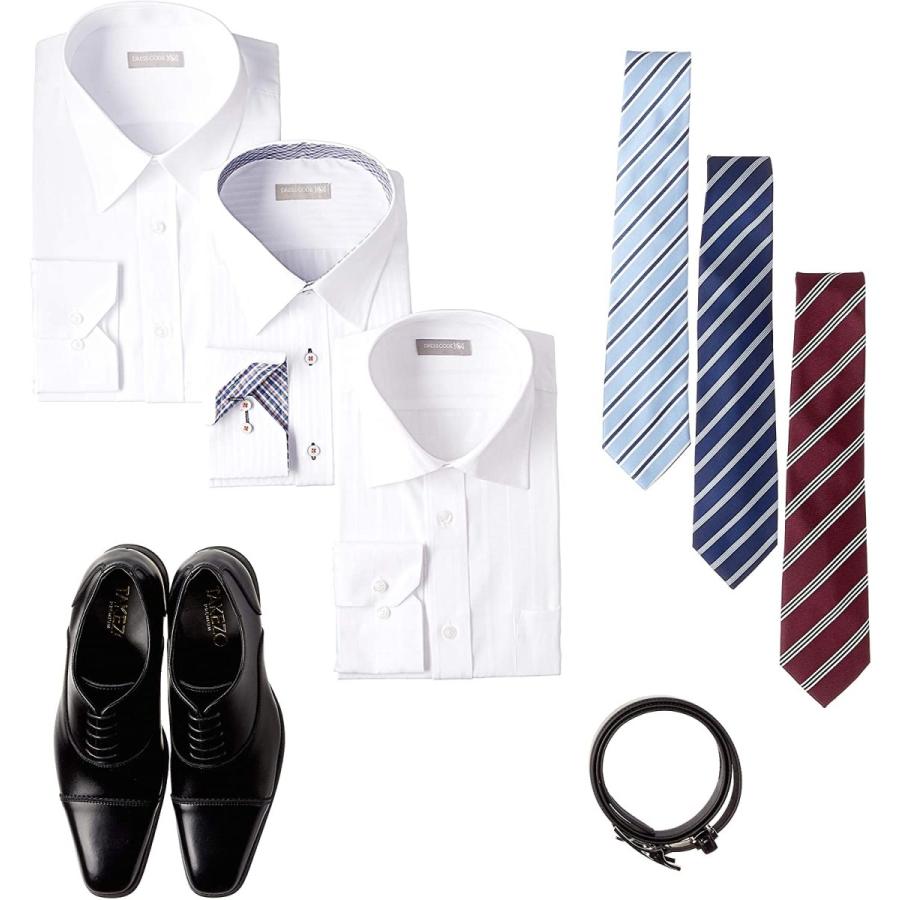 新規購入 ドレスコード101 就活 応援8点セット ワイシャツ ネクタイ ベルト ビジネスシューズ メンズ 面接 フレッシャーズ 白 形態安定 成人式 60 Off Lewisfamilyinsurance Com
