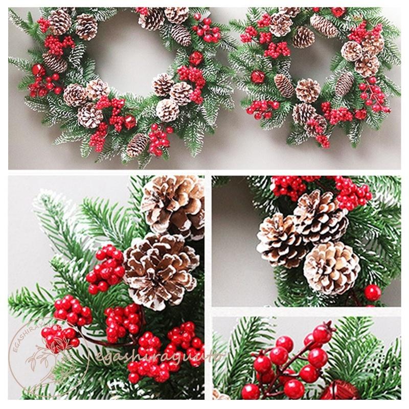 クリスマスリース 玄関 北欧 おしゃれ 40cm コンパクト ギフト お歳暮 玄関 クリスマスプレゼント 店舗 装飾 ディスプレイ クリスマス リース ホリデー 雑貨 Nfn Eqa Wth0004 エガシラユウト 通販 Yahoo ショッピング