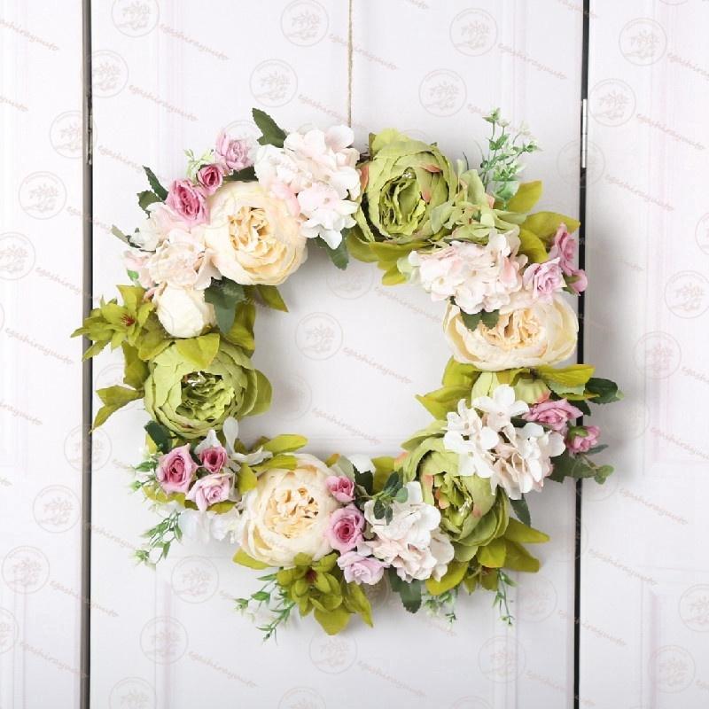 玄関リース 造花 インテリア リース 結婚祝 壁掛け ウェルカム リース 花 玄関 ドア 屋外 プレゼント ギフト フラワーリース 壁掛け かわいい ナチュラル お花 Nfn Eqa Wth035 エガシラユウト 通販 Yahoo ショッピング