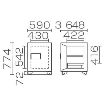 設置料込【条件付】★BS51-2E　業務用2時間耐火金庫 テンキー＋電子ロック錠　操作部にカバーが付いています | 日本アイ・エス・ケイ | 02