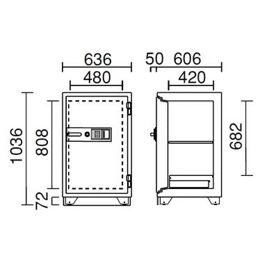 設置料込【条件付】★KC52-2E　業務用2時間耐火金庫 テンキー＋電子ロック錠 | 日本アイ・エス・ケイ | 02