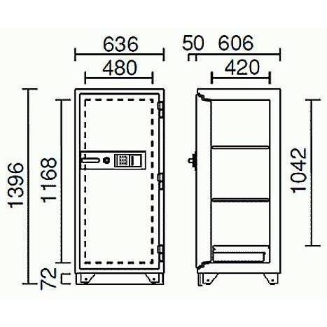 設置料込【条件付】★KC53-2E　業務用2時間耐火金庫 テンキー＋電子ロック錠 | 日本アイ・エス・ケイ | 02