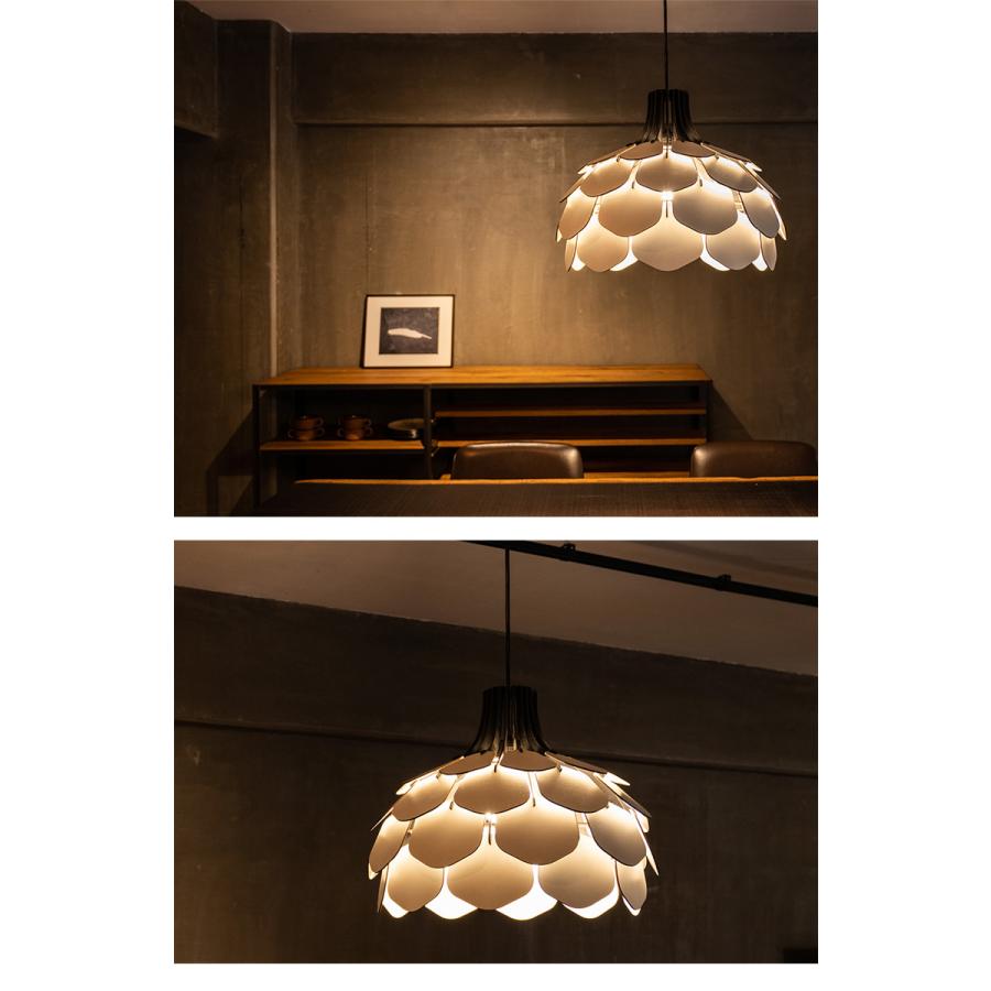 ペンダントライト LED 北欧 おしゃれ かわいい 1灯 ホワイト 花 49.5cm ダクトレール 吊り下げ照明 MORALES ●電球付き アンバー 電球色_9