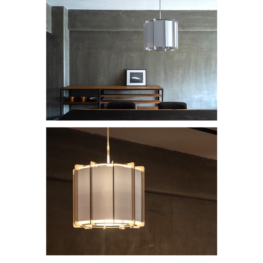 LED ペンダントライト 照明 ファブリックシェード 33cm ホワイト 北欧 おしゃれ シンプル モダン リビング ダイニング ●電球付き クリア 電球色の画像